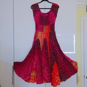 Colorful Peasant Style Dress